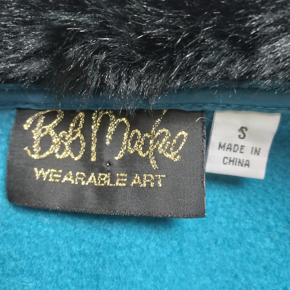 Bob Mackie Wearable Art Fur-Trimmed Jeweled & Embroidered Vest S - Picture 8 of 8